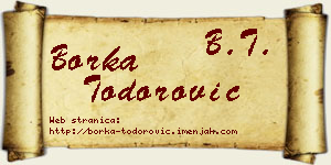 Borka Todorović vizit kartica